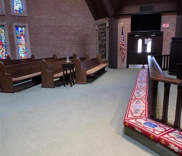 The inside of a Church is shown after restoration