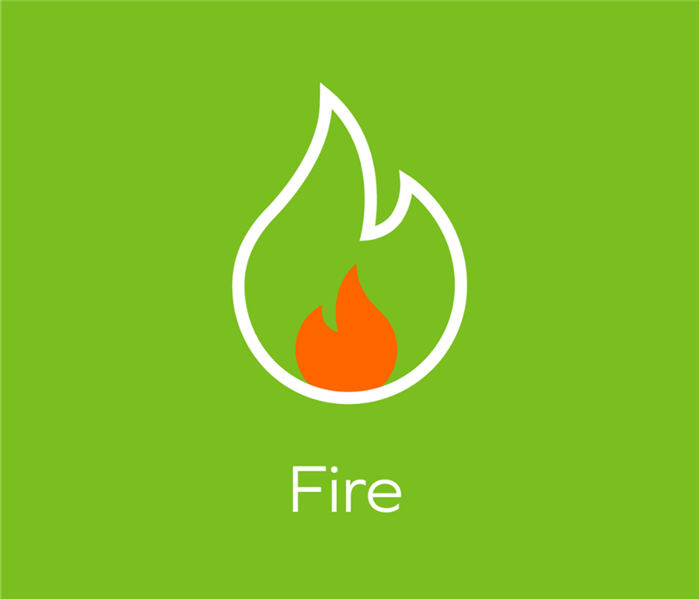 green background with fire icon 